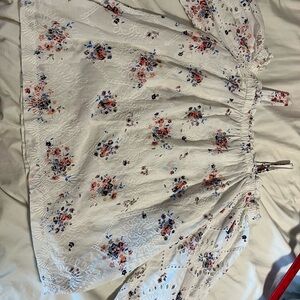 LOFT White Floral Eyelet Top